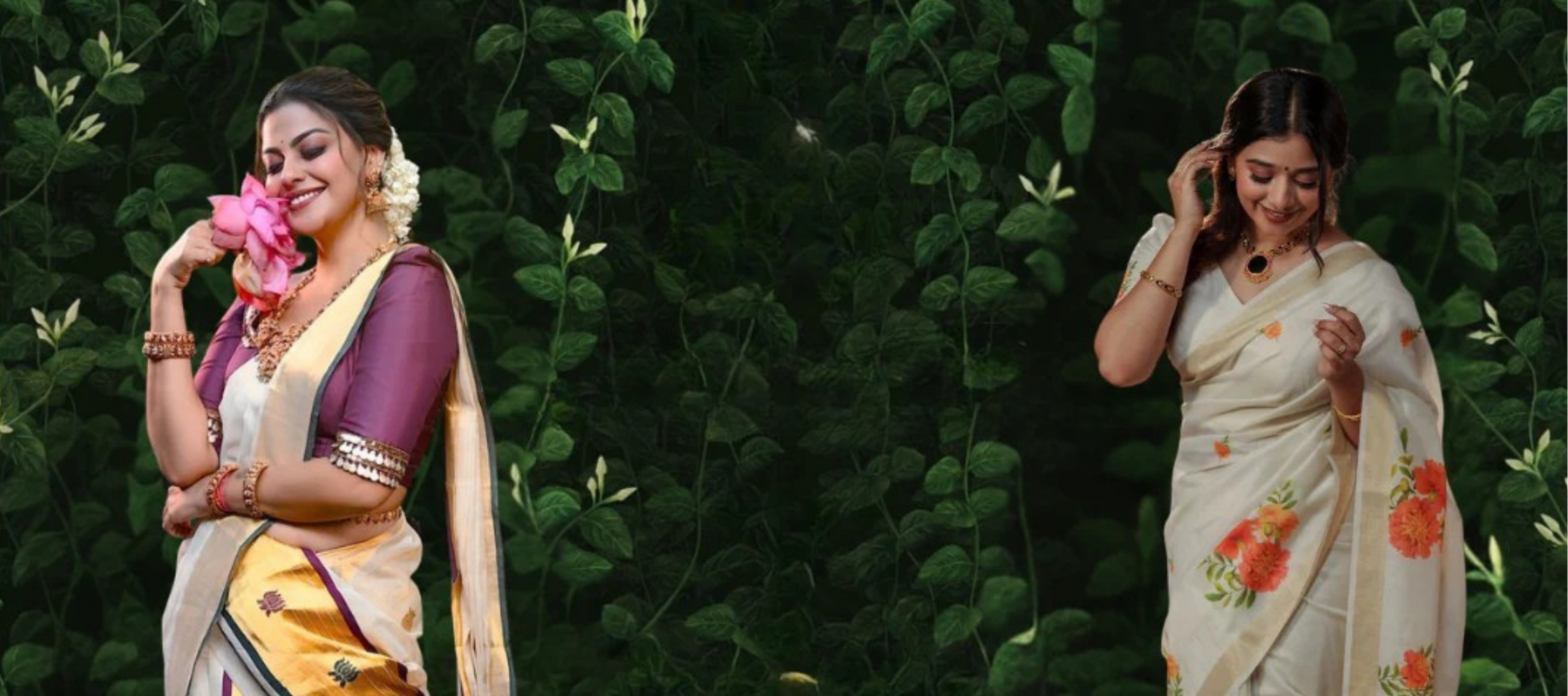 Onam Saree trend the floral trend holds sway